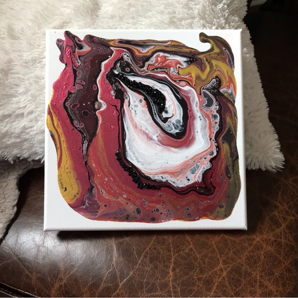 Hand Crafted Other - Hand made original multi color abstract acrylic on canvas wall decor painting